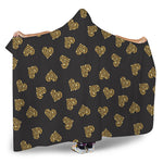 Glitter Gold Heart Pattern Print (NOT Real Glitter) Hooded Blanket