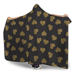 Glitter Gold Heart Pattern Print (NOT Real Glitter) Hooded Blanket