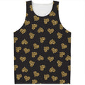 Gold Heart (NOT Real) Glitter Print Men's Tank Top
