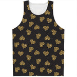 Glitter Gold Heart Pattern Print (NOT Real Glitter) Men's Tank Top