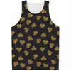 Glitter Gold Heart Pattern Print (NOT Real Glitter) Men's Tank Top