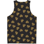 Glitter Gold Heart Pattern Print (NOT Real Glitter) Men's Tank Top