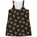 Gold Heart (NOT Real) Glitter Print Women's Racerback Tank Top