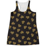 Glitter Gold Heart Pattern Print (NOT Real Glitter) Women's Racerback Tank Top