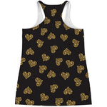 Glitter Gold Heart Pattern Print (NOT Real Glitter) Women's Racerback Tank Top