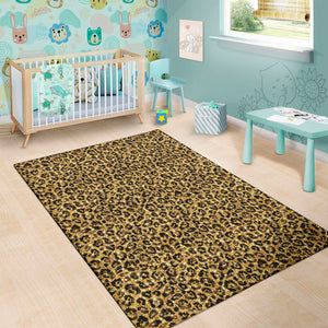 Glitter Gold Leopard Print Area Rug