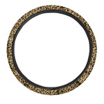 Glitter Gold Leopard Print Car Steering Wheel Cover