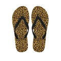 Gold Leopard (NOT Real) Glitter Print Flip Flops