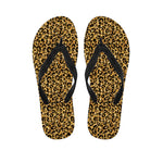 Glitter Gold Leopard Print Flip Flops