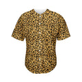 Gold Leopard (NOT Real) Glitter Print Men's Baseball Jersey