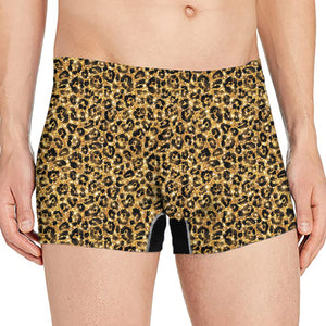 Glitter Gold Leopard Print Men's Boxer Briefs