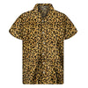 Glitter Gold Leopard Print Men's Short Sleeve Shirt