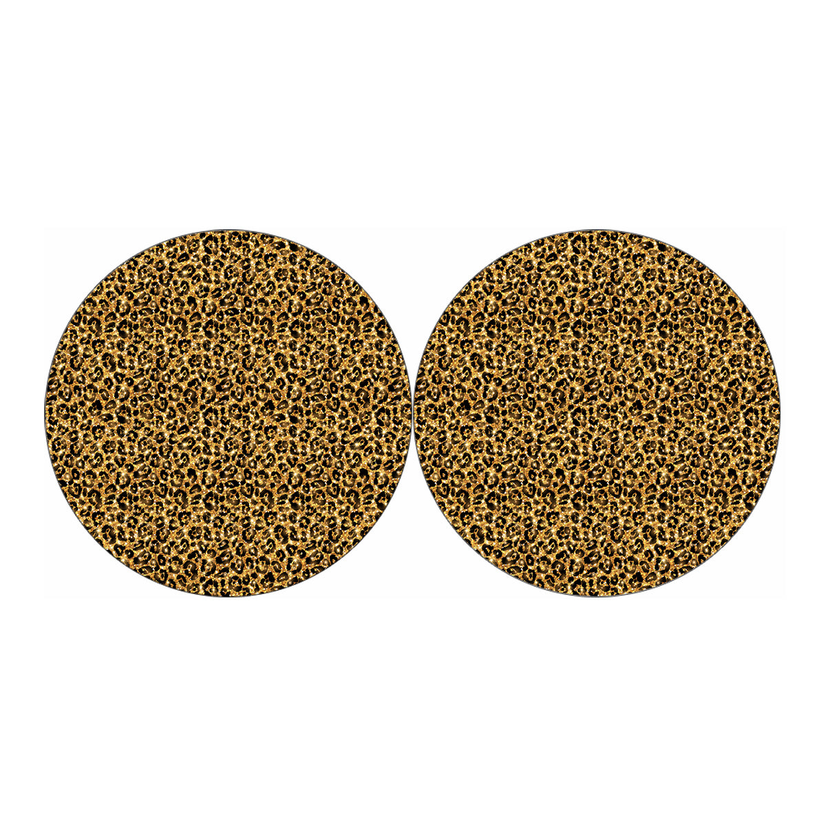 Glitter Gold Leopard Print (NOT Real Glitter) Car Coasters