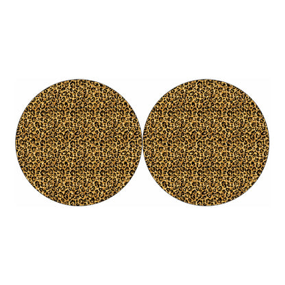 Glitter Gold Leopard Print (NOT Real Glitter) Car Coasters