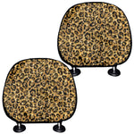 Glitter Gold Leopard Print (NOT Real Glitter) Car Headrest Covers
