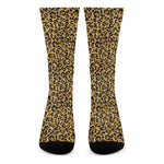 Glitter Gold Leopard Print (NOT Real Glitter) Crew Socks