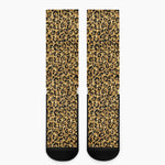 Glitter Gold Leopard Print (NOT Real Glitter) Crew Socks