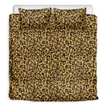 Glitter Gold Leopard Print (NOT Real Glitter) Duvet Cover Bedding Set
