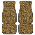 Gold Leopard (NOT Real) Glitter Print Front and Back Car Floor Mats