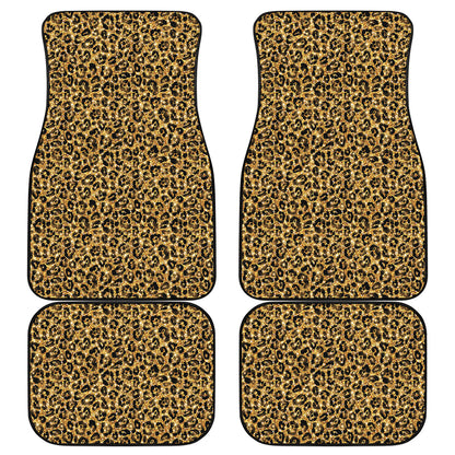 Glitter Gold Leopard Print (NOT Real Glitter) Front and Back Car Floor Mats