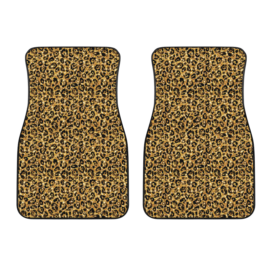 Glitter Gold Leopard Print (NOT Real Glitter) Front Car Floor Mats