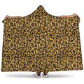 Gold Leopard (NOT Real) Glitter Print Hooded Blanket