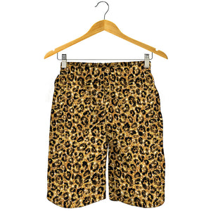 Glitter Gold Leopard Print (NOT Real Glitter) Men's Shorts