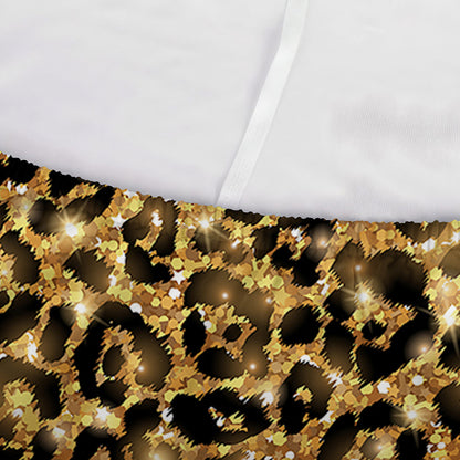 Glitter Gold Leopard Print (NOT Real Glitter) Sofa Cover