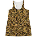 Gold Leopard (NOT Real) Glitter Print Women's Racerback Tank Top