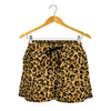 Glitter Gold Leopard Print (NOT Real Glitter) Women's Shorts