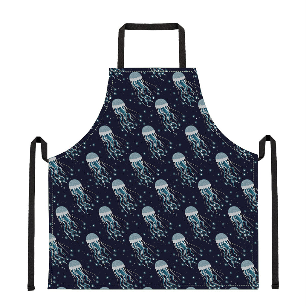 Glowing Jellyfish Pattern Print Apron