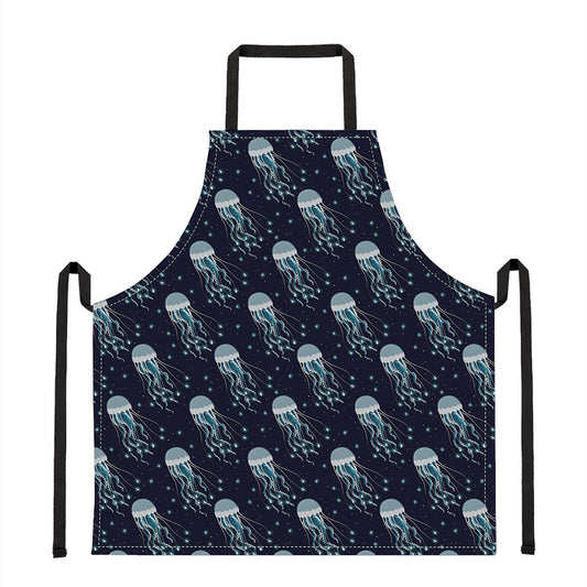 Glowing Jellyfish Pattern Print Apron