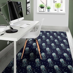 Glowing Jellyfish Pattern Print Area Rug