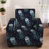 Glowing Jellyfish Pattern Print Armchair Slipcover