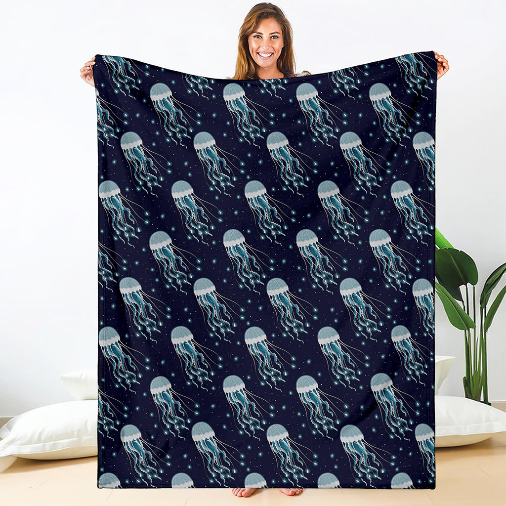 Glowing Jellyfish Pattern Print Blanket