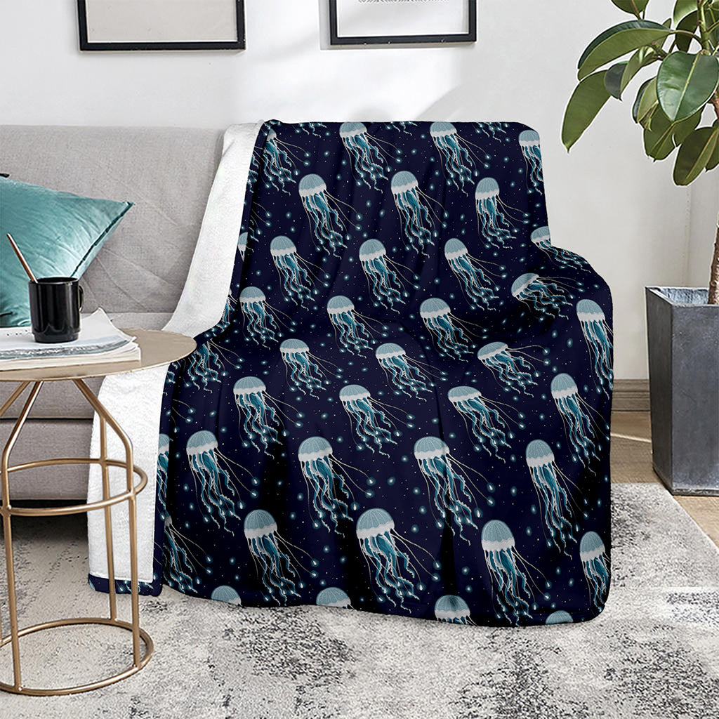 Glowing Jellyfish Pattern Print Blanket