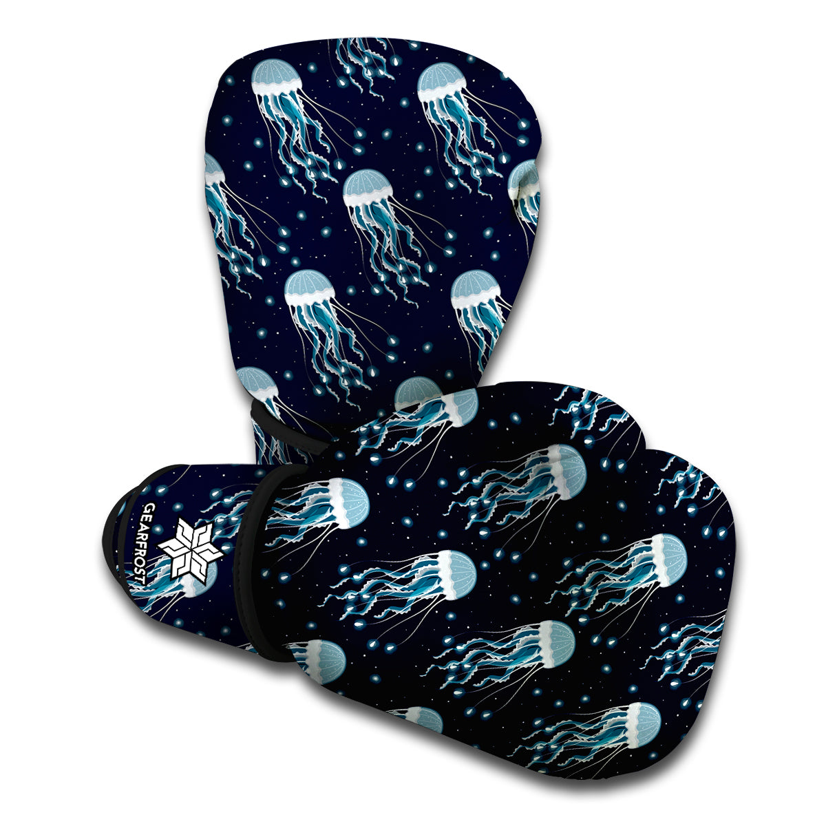 Glowing Jellyfish Pattern Print Boxing Gloves