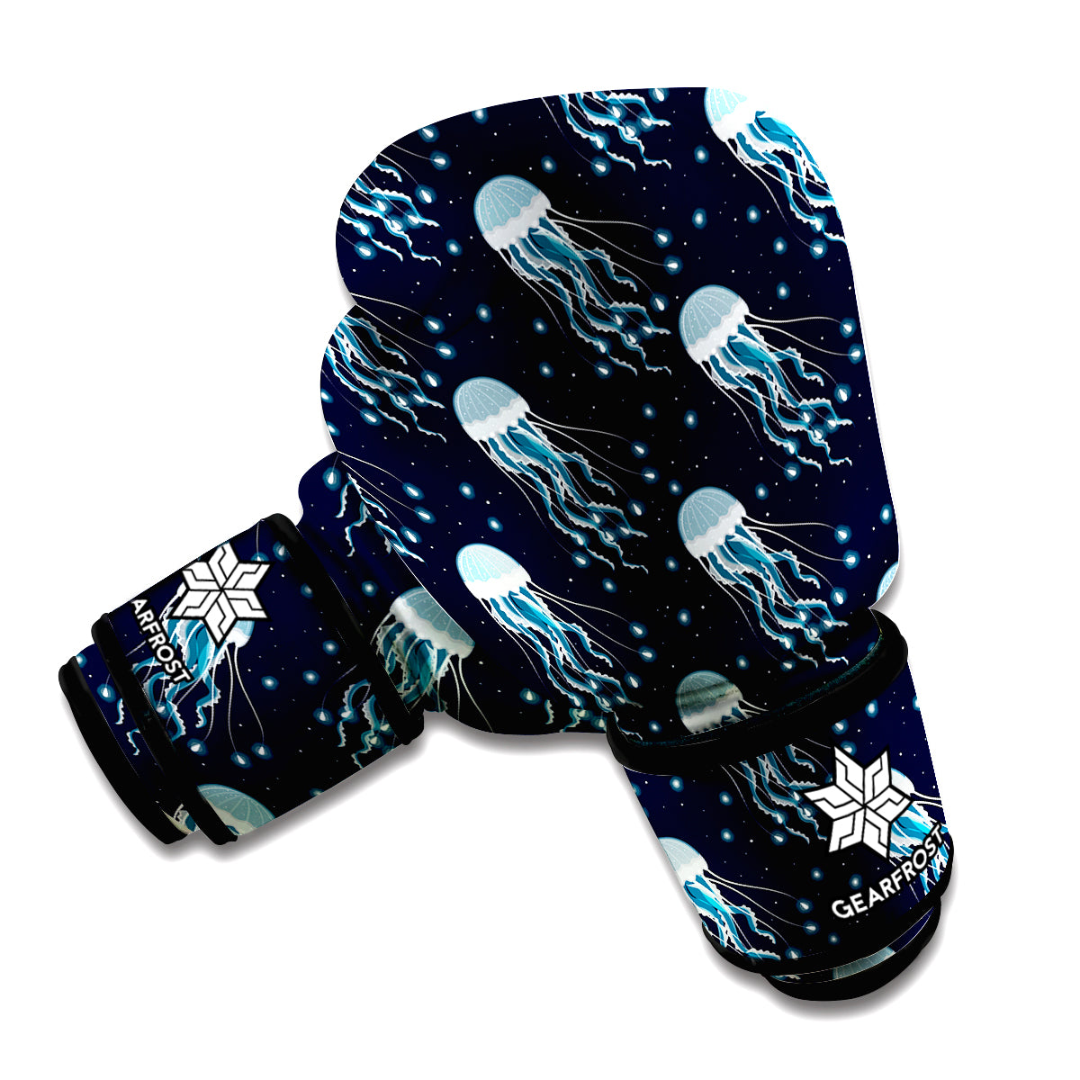 Glowing Jellyfish Pattern Print Boxing Gloves