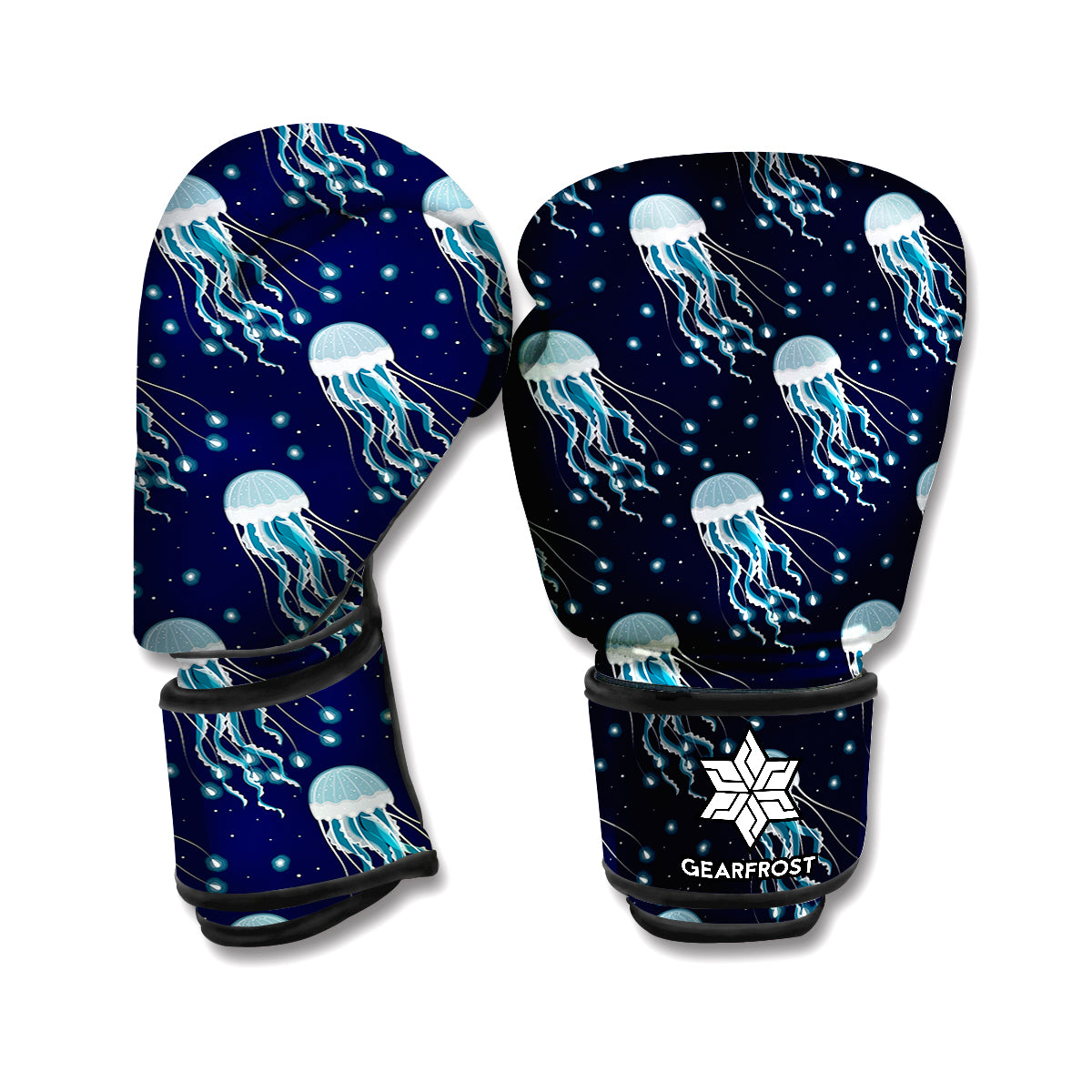 Glowing Jellyfish Pattern Print Boxing Gloves