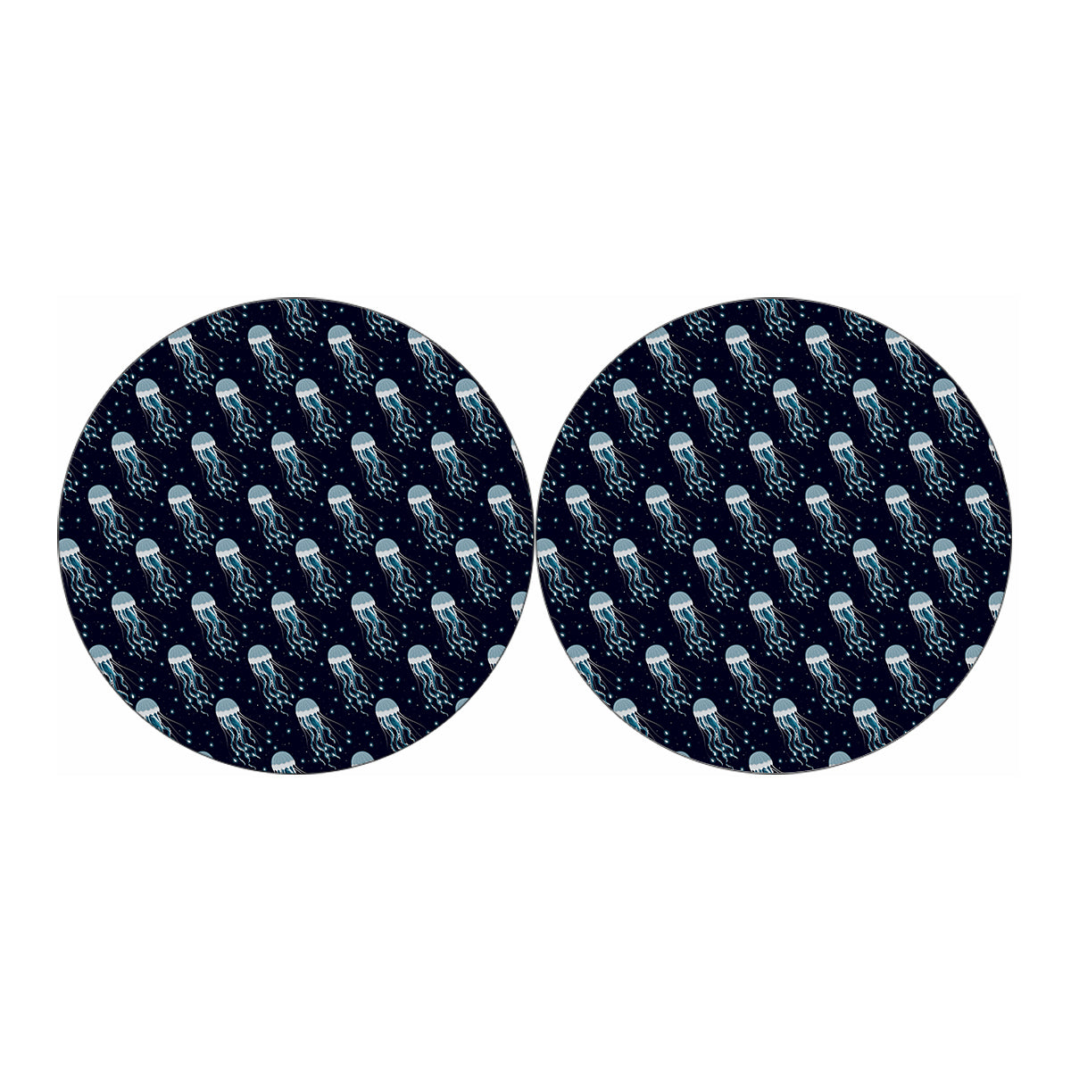 Glowing Jellyfish Pattern Print Car Coasters