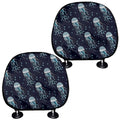 Glowing Jellyfish Pattern Print Car Headrest Covers