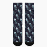 Glowing Jellyfish Pattern Print Crew Socks