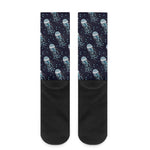 Glowing Jellyfish Pattern Print Crew Socks