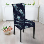 Glowing Jellyfish Pattern Print Dining Chair Slipcover