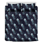 Glowing Jellyfish Pattern Print Duvet Cover Bedding Set