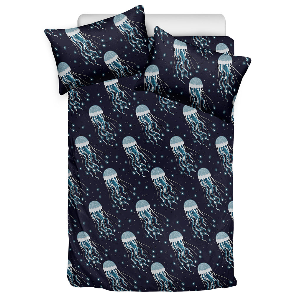 Glowing Jellyfish Pattern Print Duvet Cover Bedding Set