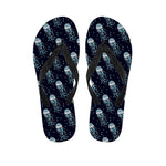 Glowing Jellyfish Pattern Print Flip Flops