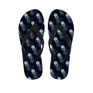 Glowing Jellyfish Pattern Print Flip Flops