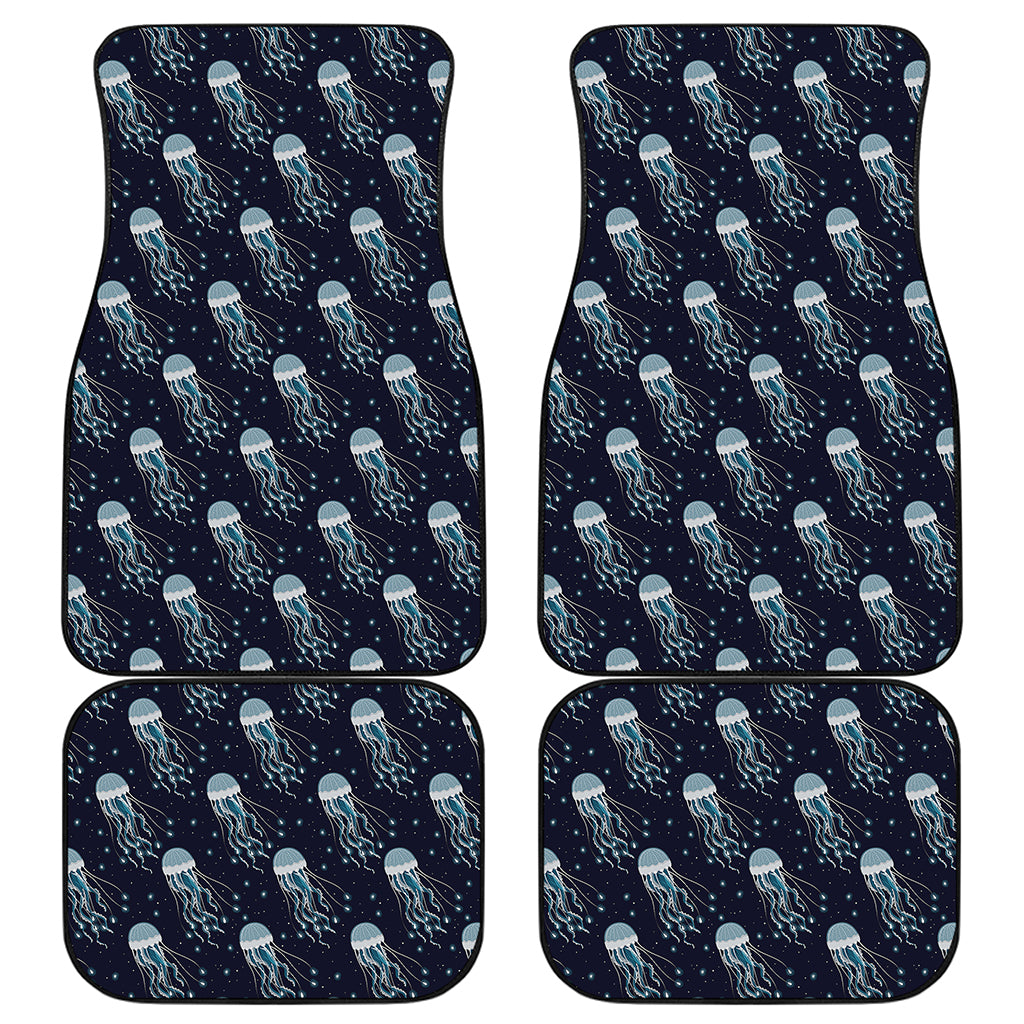 Glowing Jellyfish Pattern Print Front and Back Car Floor Mats