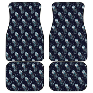 Glowing Jellyfish Pattern Print Front and Back Car Floor Mats